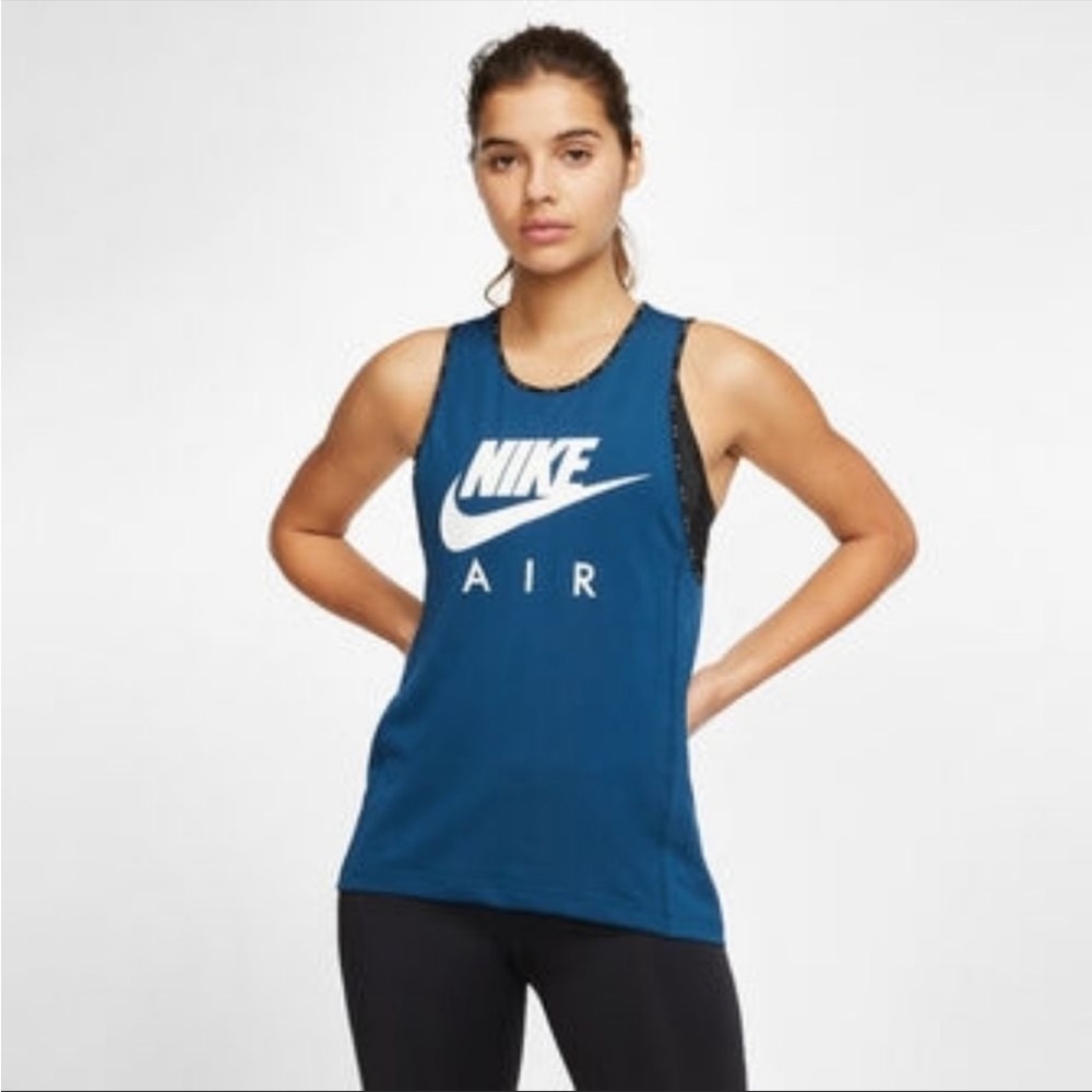 NIKE air tank TOP TEAL BLUE GREEN LARGE LOGO REFLECTIVE LARGE L